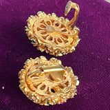 【イヤリング】ブーケ　花　カラービジュ　80'sフランス