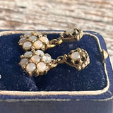 【ピアス】天然石　花　ミニ　スイング　70’sフランス