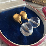 【ピアス】クリアボール　透明　バロック　スイング　70’s USA