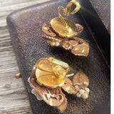 【イヤリング】Robert風 Hagler風　ワイヤー留め　ボタニカル　植物　50’s USA