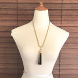 【ネックレス】Monet モネ　黒タッセル　ロングネックレス　70’s USA
