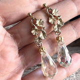 【ピアス】オーロラ　クリスタル　花　雫　ロマンチック　80’s USA