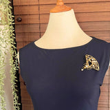 【ブローチ】LEDA  雨雫 アールデコ　芸術　art 扇形　パール　個性的　70'sUSA