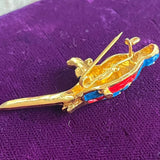 【ブローチ】鳥 南国　bird　70'sイギリス　vintage