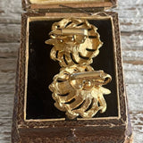 【イヤリング】モスグリーン　ボタニカル　70’sフランス