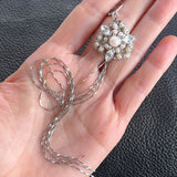 【ピアス】アシンメトリー　超ロング　パール　ビジュ　トライアングル　多連　60’sフランス