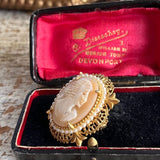 【ブローチ】FLORENZA カメオ　レースフレーム　フロレンザ　60’sUSA