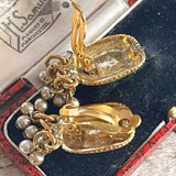 【イヤリング】エジプティアン　赤　レッド　パール　グリポア　70’sUSA