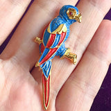 【ブローチ】鳥 南国　bird　70'sイギリス　vintage