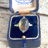 【リング】千本透かし　昭和　ヴィトレイル　遊色　レインボー　1950