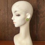【イヤリング】Bijoux CAPITOL コバルトグリーン　クリスタル　70’s USA