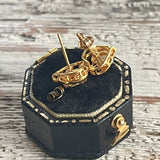 【ピアス】オパール　ジルコニア　ミニハート　80’s USA