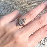 【リング】ESPO社　菱形　赤×クリア　18KGE 70’sUSA