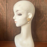 【イヤリング】TRADITION！ミニパール　クロス　70’s USA