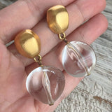 【ピアス】クリアボール　透明　バロック　スイング　70’s USA