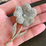 【ブローチ】Sphinx スフィンクス　ラインストーン　花　60’sイギリス