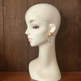 【ピアス】クリアボール　透明　バロック　スイング　70’s USA