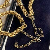 【セット】デザインチェーン　マットゴールド　シンプル　ネックレス＆ブレス　70’Sフランス