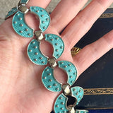 【ブレス】ターコイズブルー　差し色　オープンワーク　60’s USA