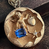 【ネックレス】エンジェル　天使　妖精　SEPTEMBER 9月　ブルー　60’s USA