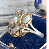 【リング】opal　オパール　リボン　ラグジュアリー　80's