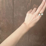 【リング】二粒パール　デッドストック　真鍮　70’sカナダ　canada vintage