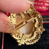 【ブローチ】FLORENZA カメオ　レースフレーム　フロレンザ　60’sUSA