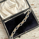 【ブレス】ハート　コンビカラー　エックス　ビジュ　80’sUSA