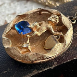 【ネックレス】エンジェル　天使　妖精　SEPTEMBER 9月　ブルー　60’s USA