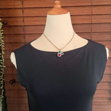 【ネックレス】ルビー　エメラルド　丸　ラウンド　ボックスチェーン　イタリアvintage