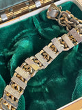 【ブレス】vintage2本セット　USA フランス　ゴールドナゲット　線路チェーン　重ね付け