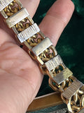 【ブレス】vintage2本セット　USA フランス　ゴールドナゲット　線路チェーン　重ね付け