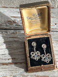 【ピアス】アイリスガラス　虹色　スイング　シルバー　60’sドイツ