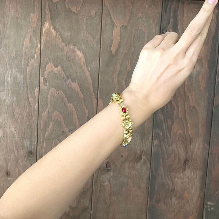 ブレス】チャームブレス goldette Charm ゴルデット風 9個