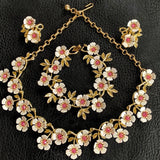 【３点セット】Coro　ロマンチックなパリュール　ホワイト×ピンク花