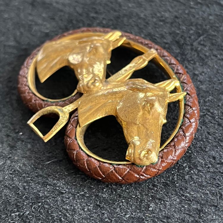 ビンテージ 真鍮製 馬二頭