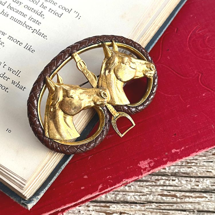 ビンテージ 真鍮製 馬二頭