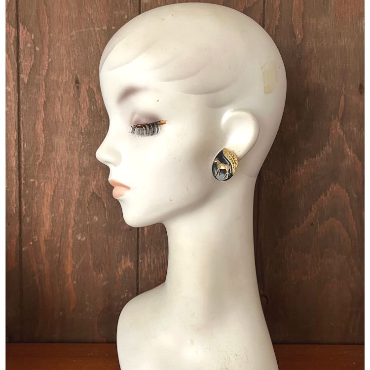 Sera; アンティーク　ヴィンテージ　馬　ピアス スターリングシルバー パプハートピアス - CHIROL VINTAGE